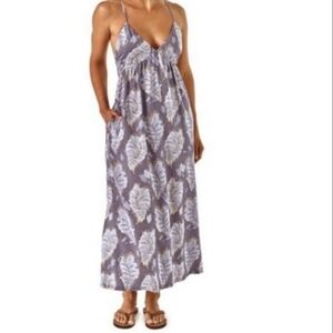 Patagonia Purple and White Leaf Print Dress